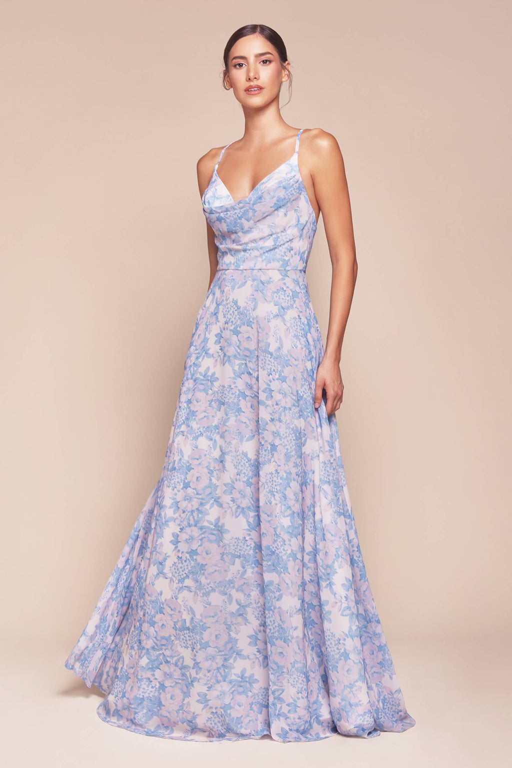 Arienne A-line Soft Satin Print Dress