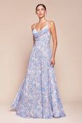 Arienne A-line Soft Satin Print Dress