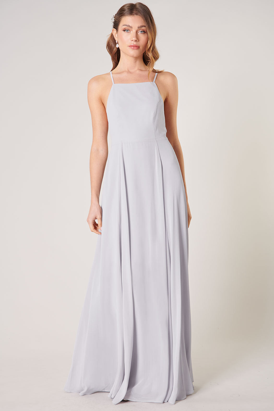 Adelyn Criss Cross Back Maxi Dress Light Grey / Large