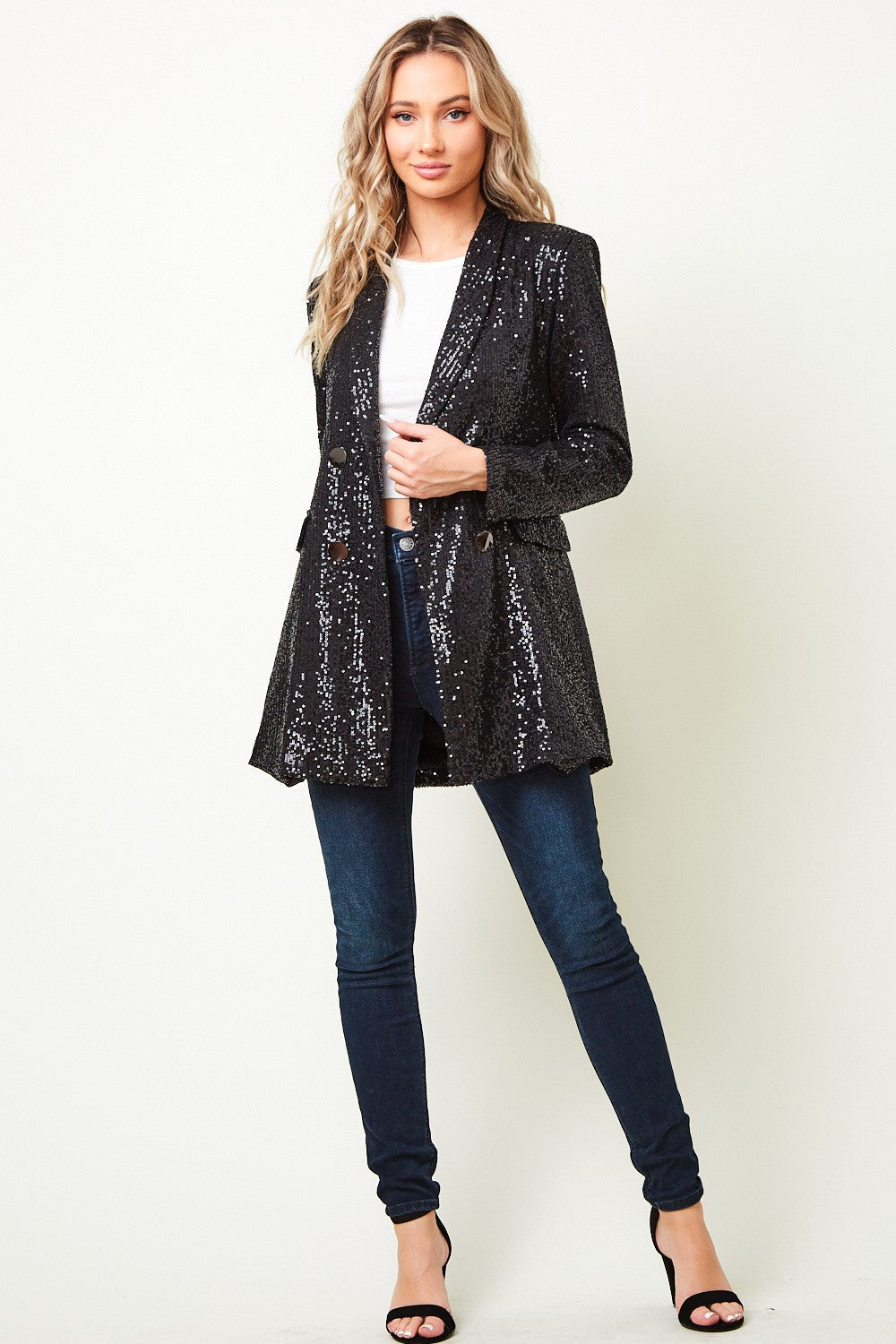 Adrienna Sequin Blazer Dress
