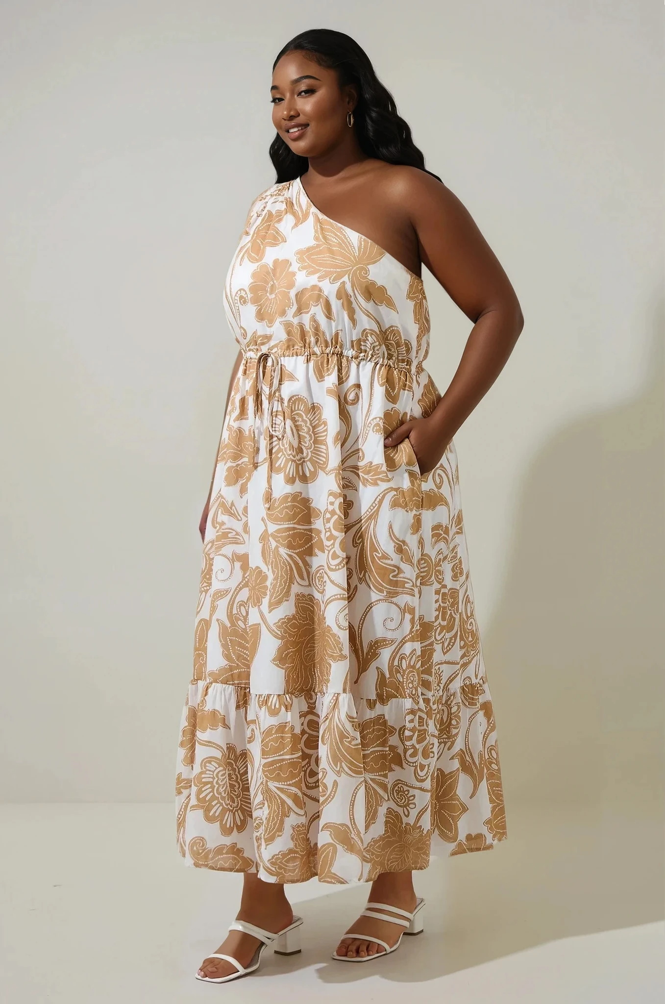 alana maxi dress Alana Butter-Cream low-back maxi dress in Silk Satin