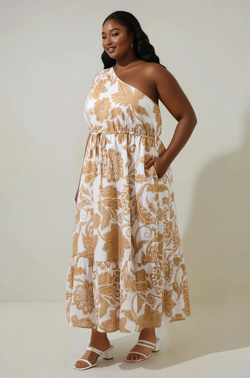 Alana One Shoulder Maxi Dress CURVE