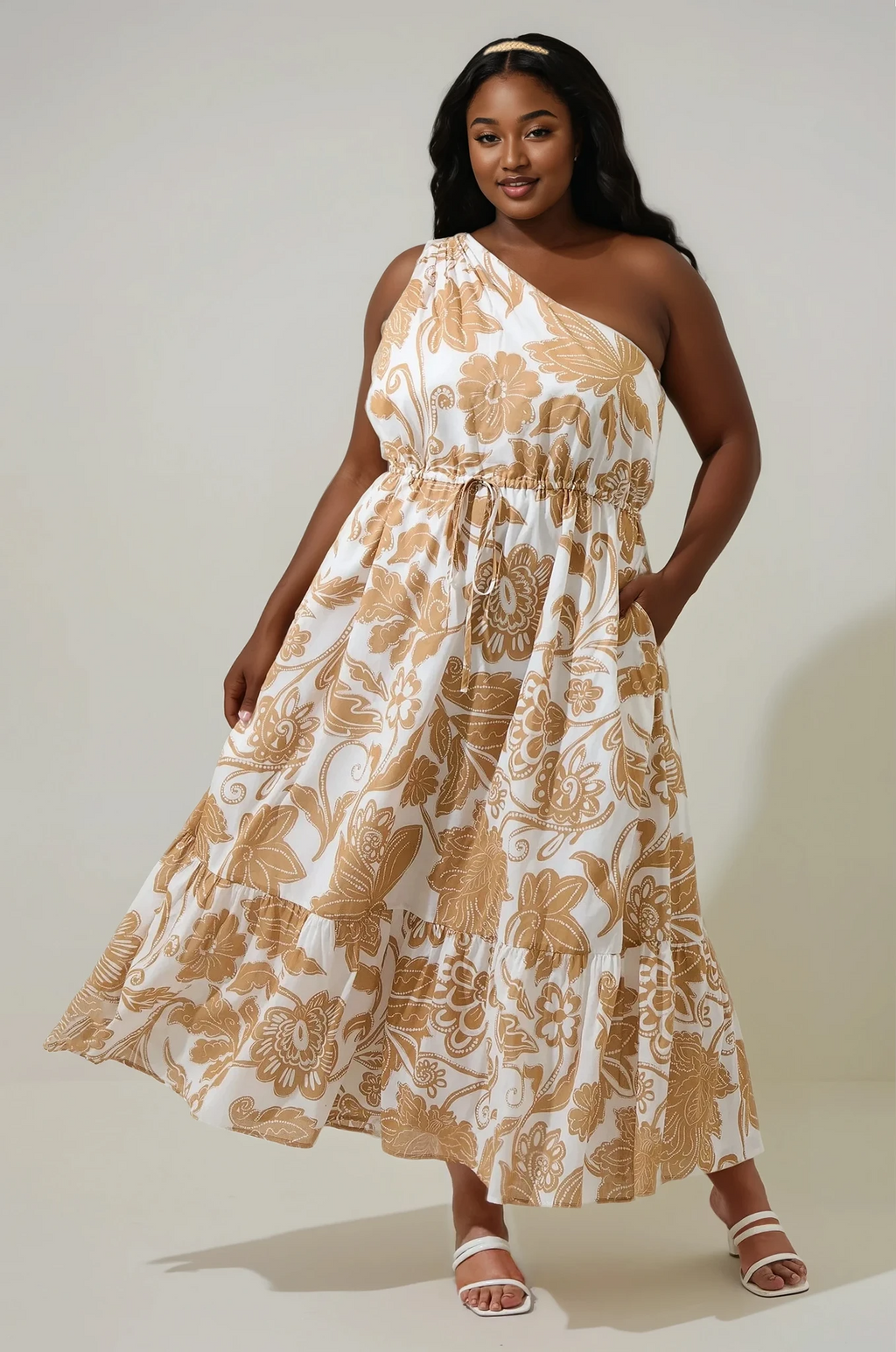 Alana One Shoulder Maxi Dress CURVE