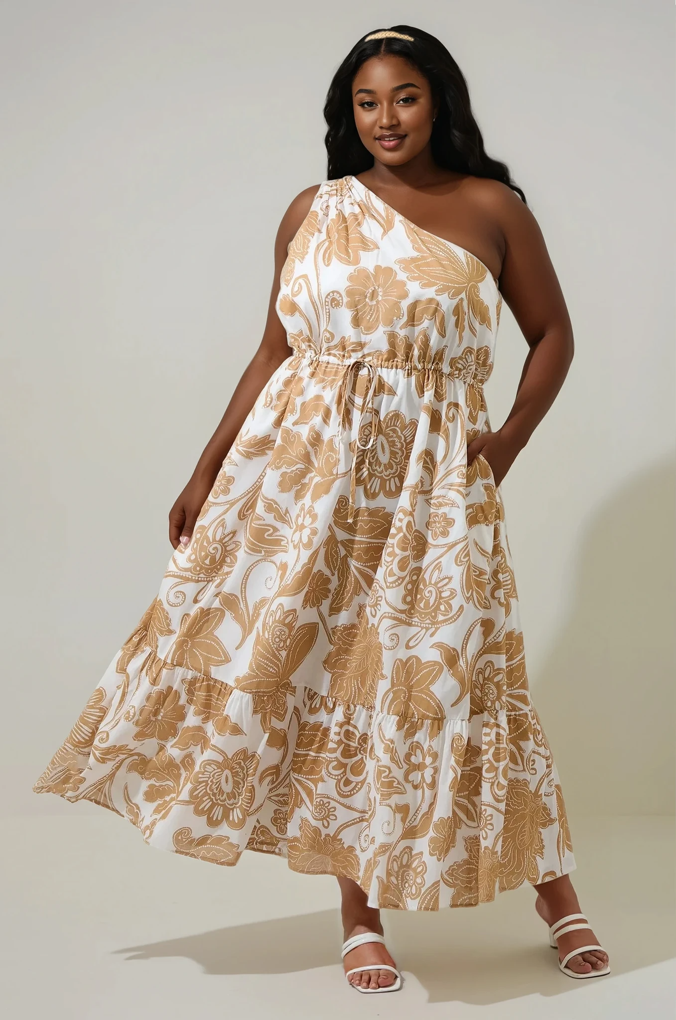 Alana One Shoulder Maxi Dress CURVE