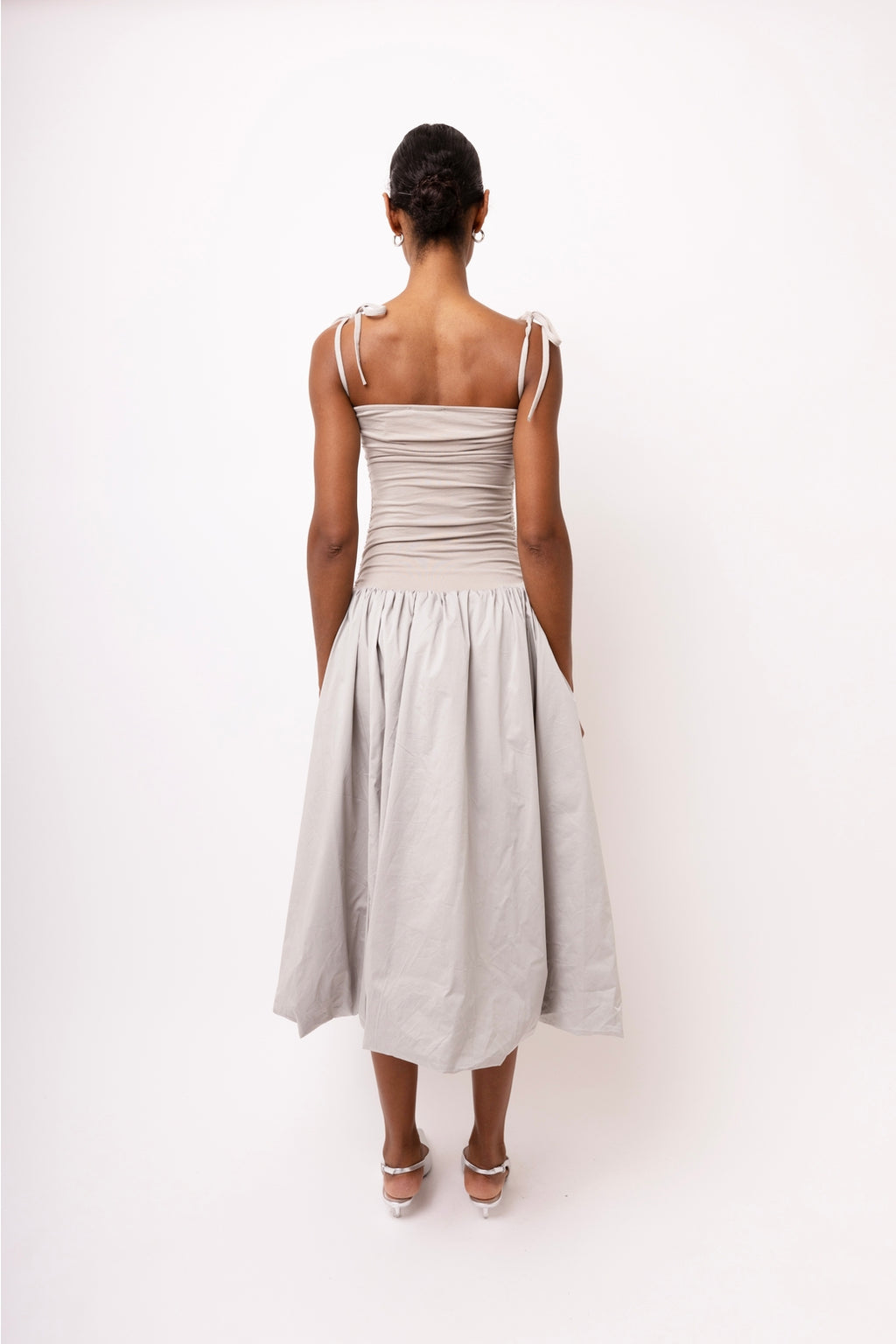 Alexa Light Grey Puffball Dress