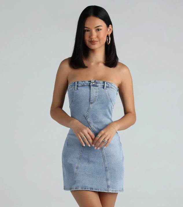 Alexander Sleeveless Denim Mini Dress