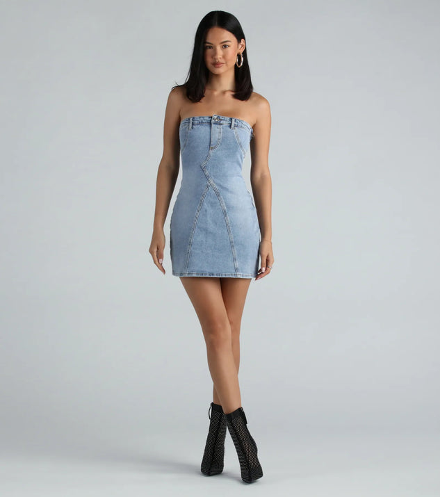 Alexander Sleeveless Denim Mini Dress