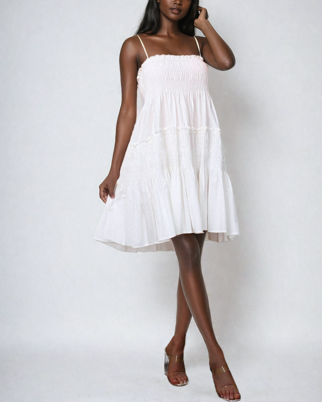 Audrey Midi Dress White / Large