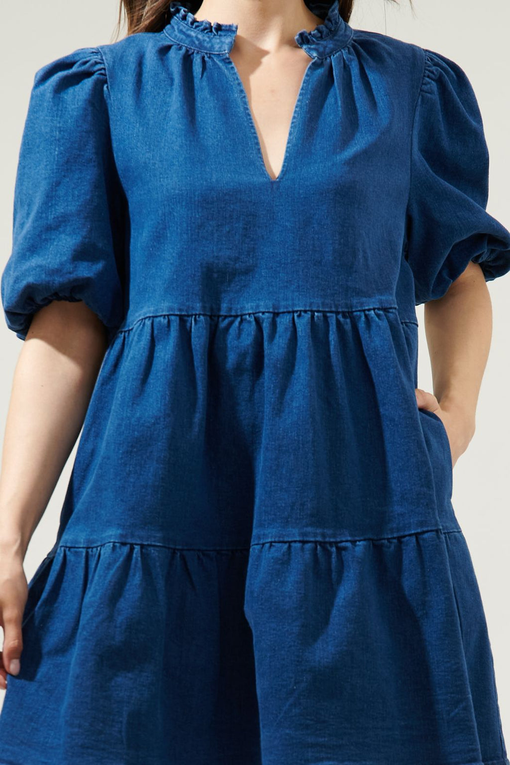 babydoll denim mini dress