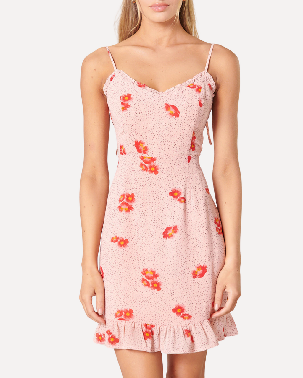 Besame Floral Kaia Tie Strap Mini Dress