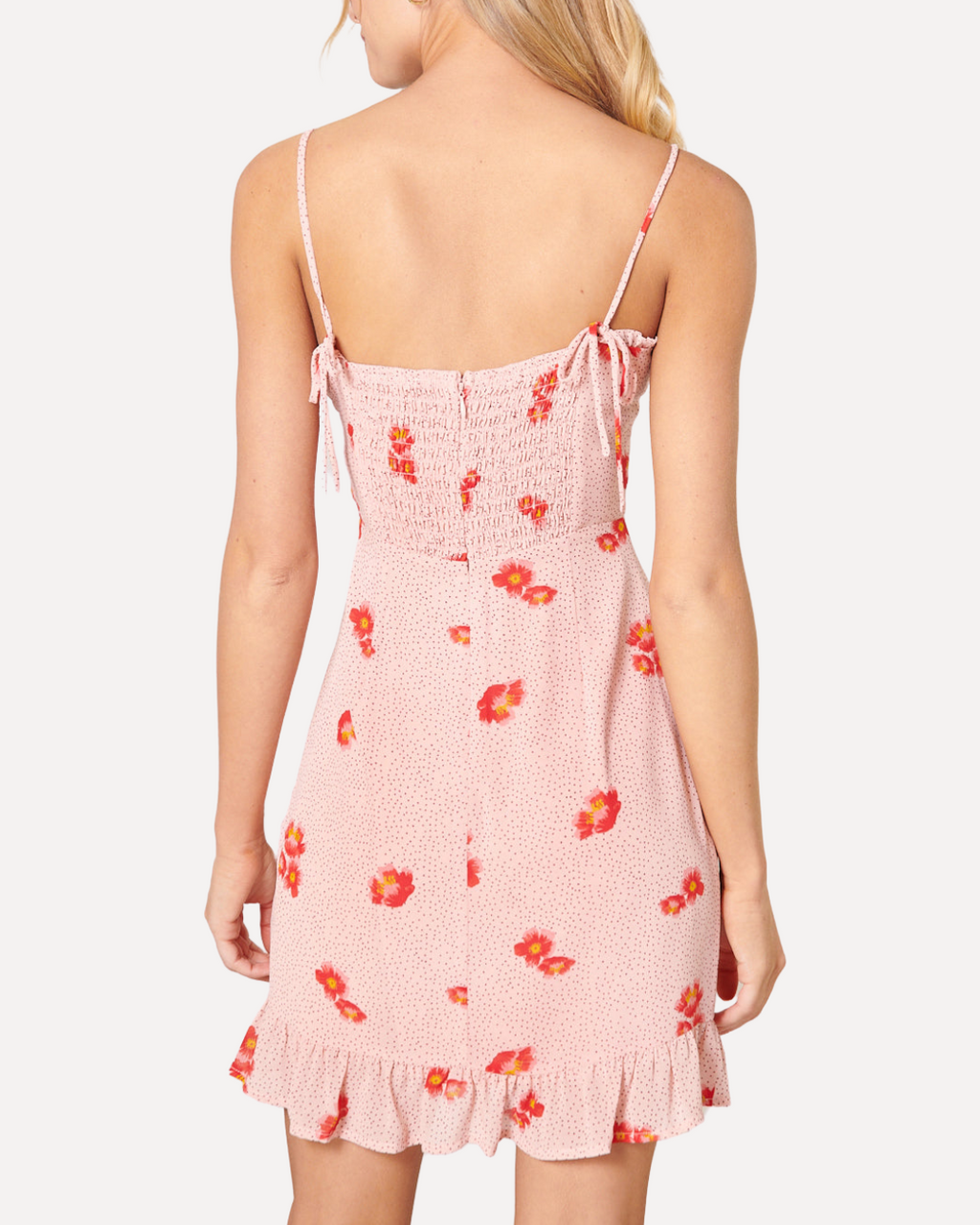 Besame Floral Kaia Tie Strap Mini Dress