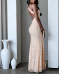 Blushing Beauty Lace Maxi Dress