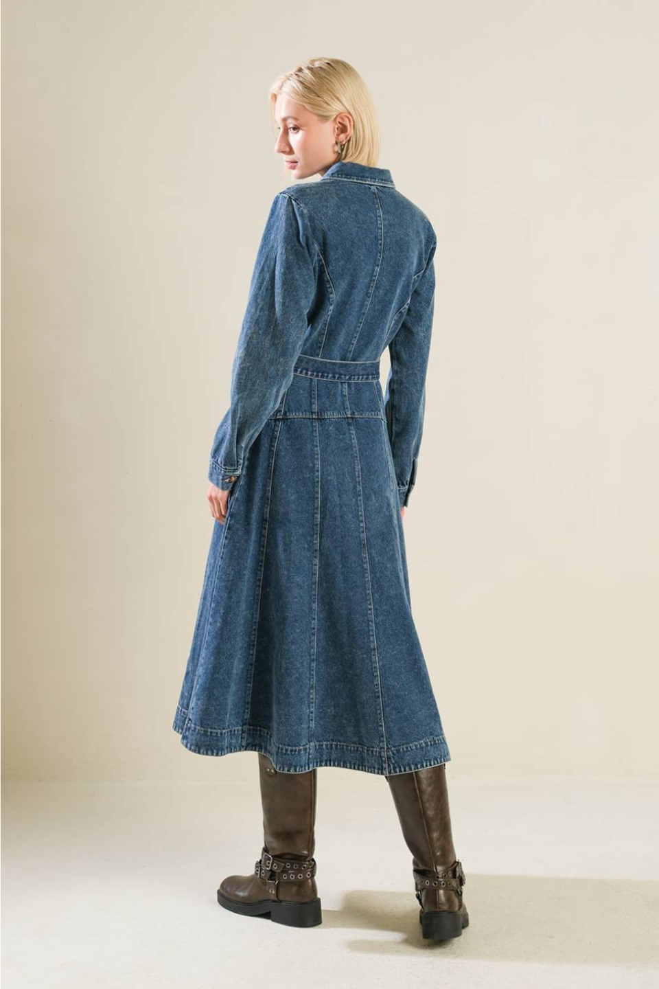 Brix Long Sleeve Denim Dress