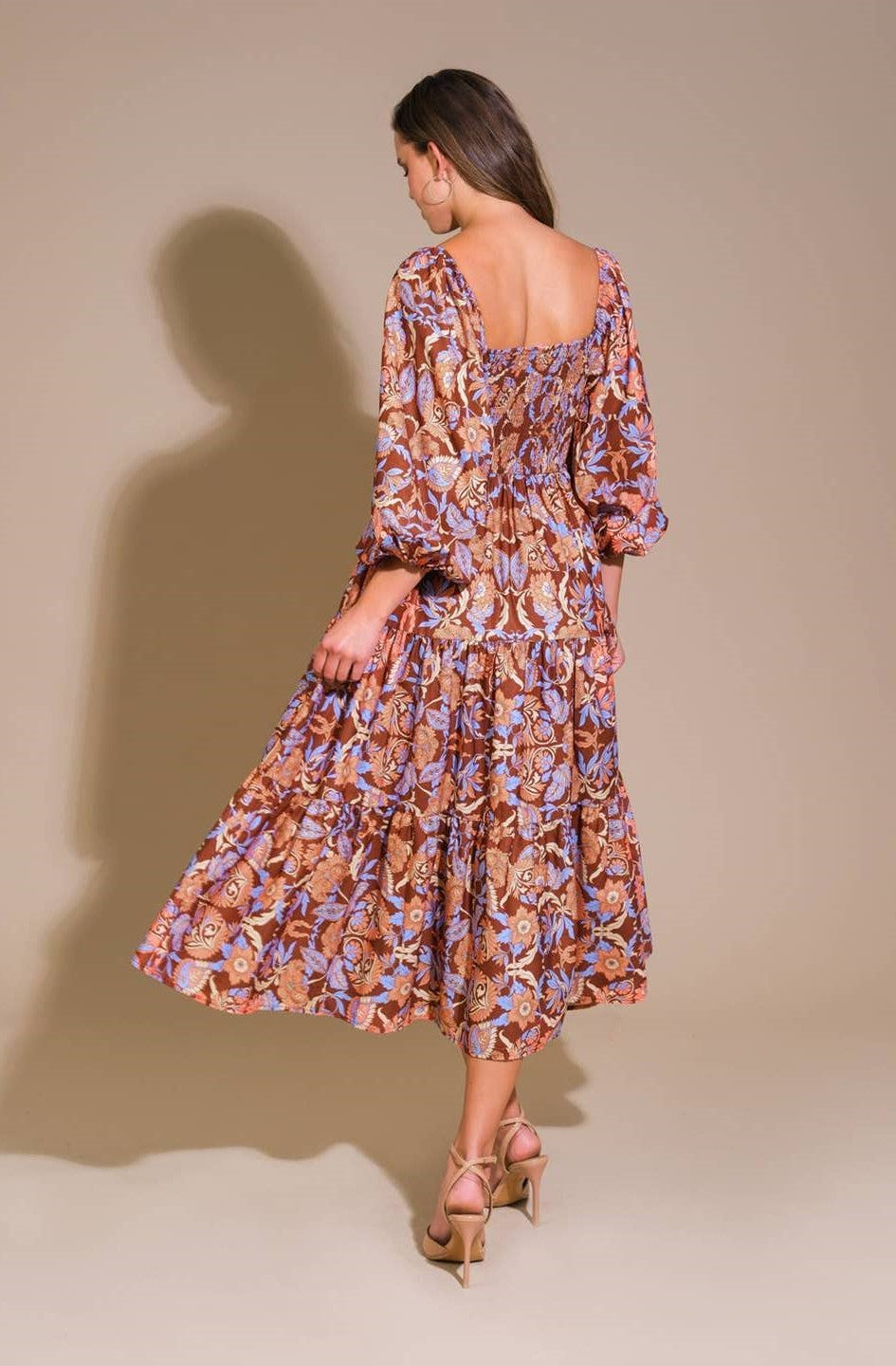 Brynn Printed Woven Midi Dress