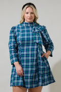 Buckley Plaid Bow Detail Mini Dress Curve