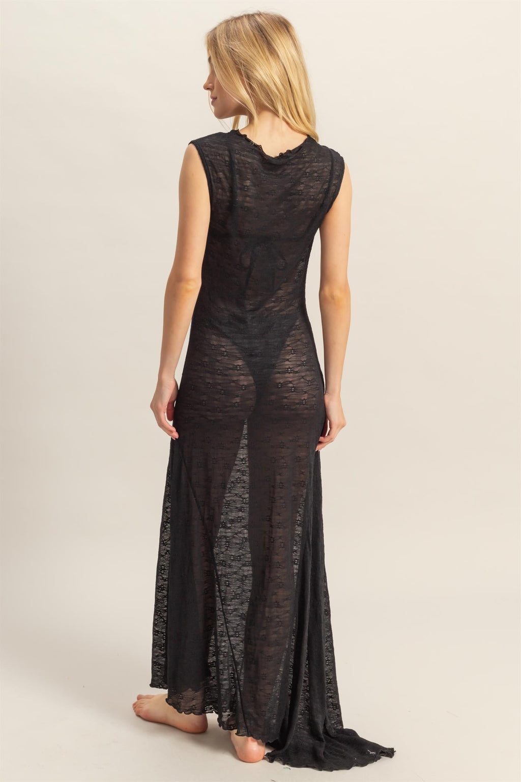Cali Asymmetrical Hem Maxi Cover Up Dress