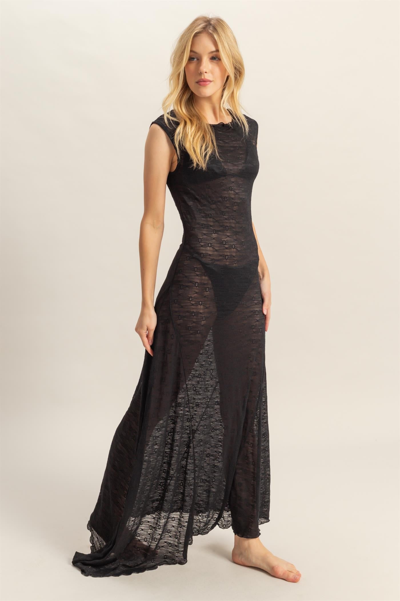 Cali Asymmetrical Hem Maxi Cover Up Dress