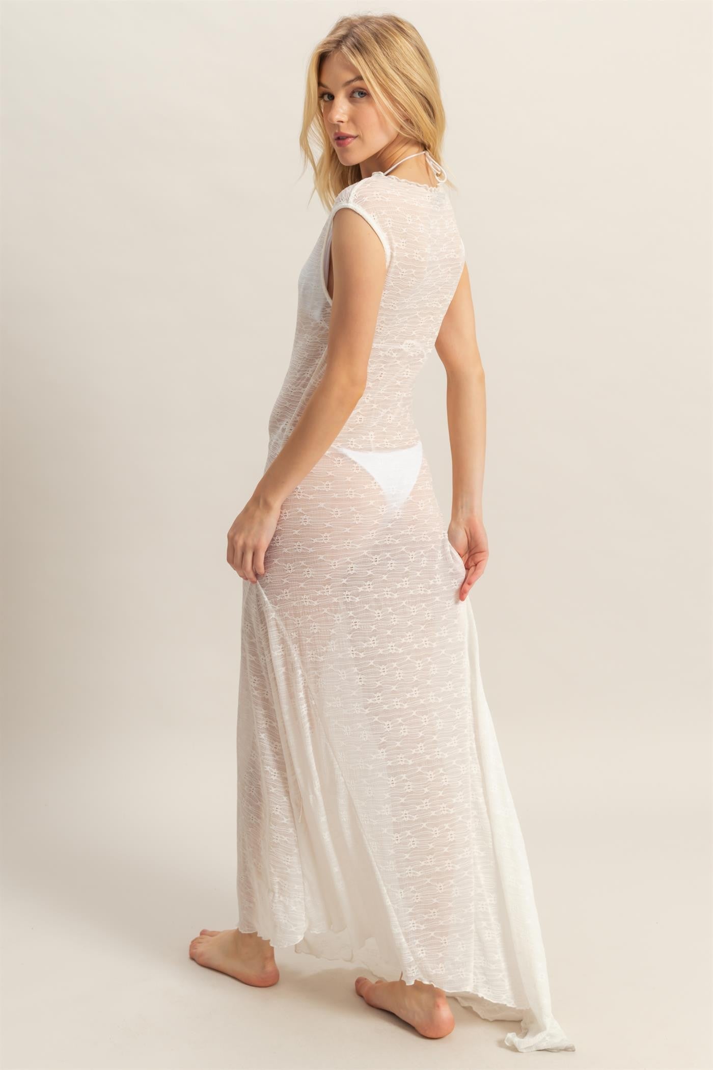 Cali Asymmetrical Hem Maxi Cover Up Dress