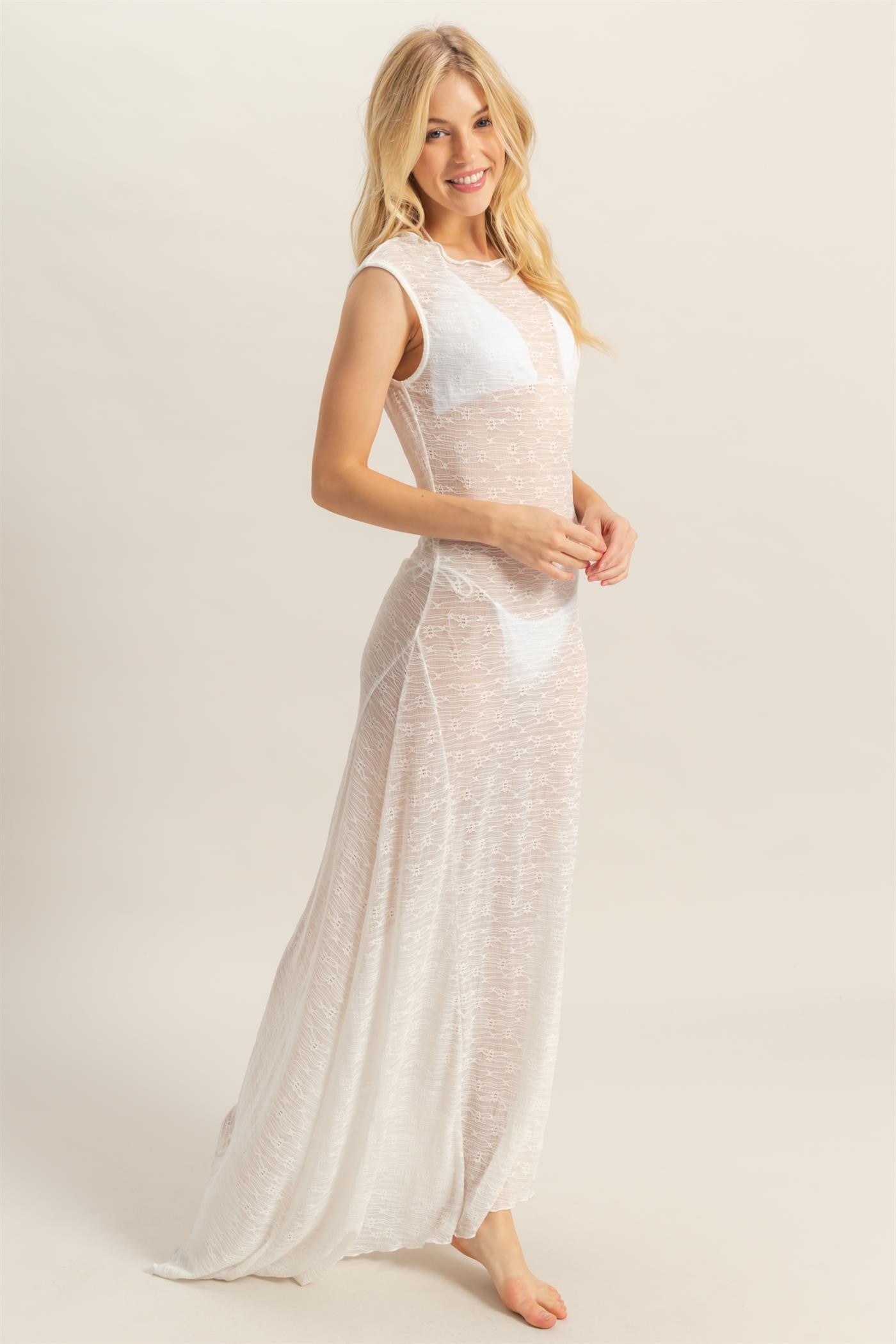 Cali Asymmetrical Hem Maxi Cover Up Dress