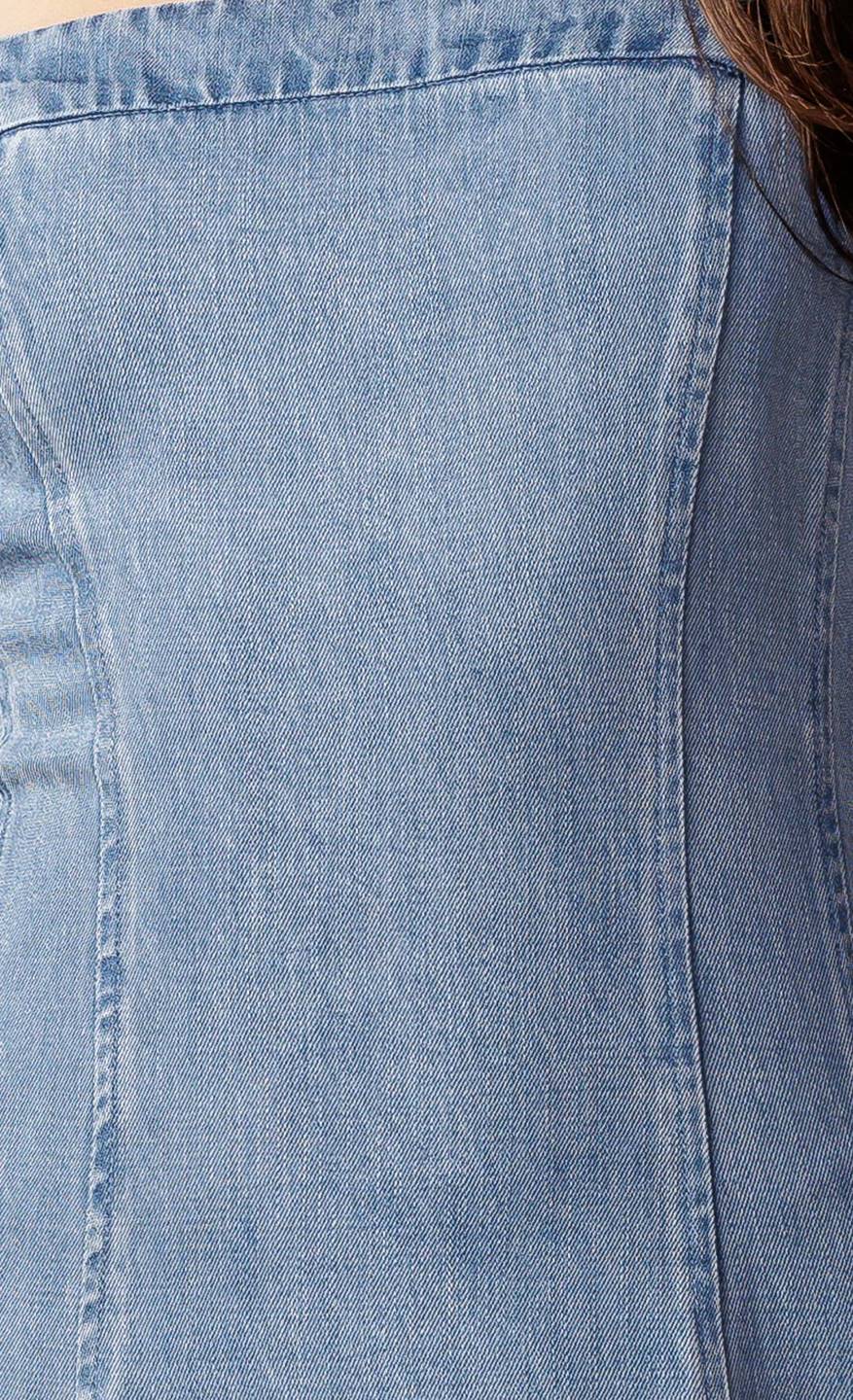 washed light indigo denim dress