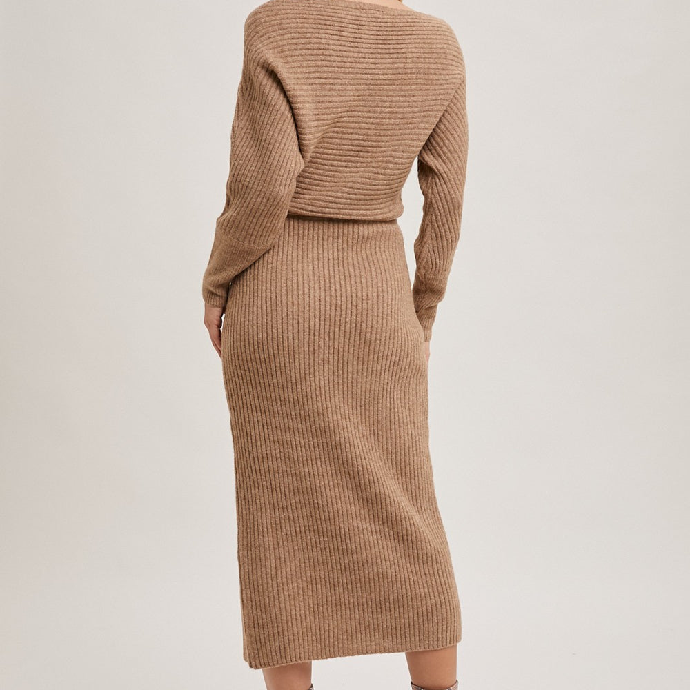 
                      
                        Cari Side Slit Midi Knit Sweater Dress
                      
                    