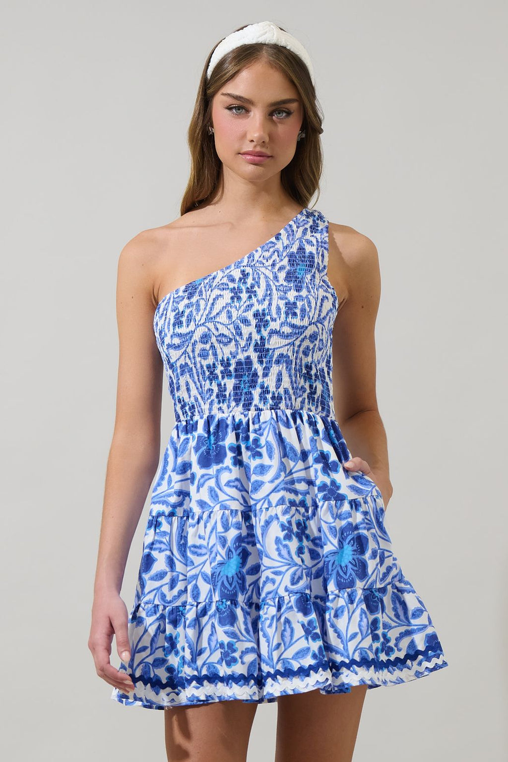 Celeste Floral Remi One Shoulder Mini Dress