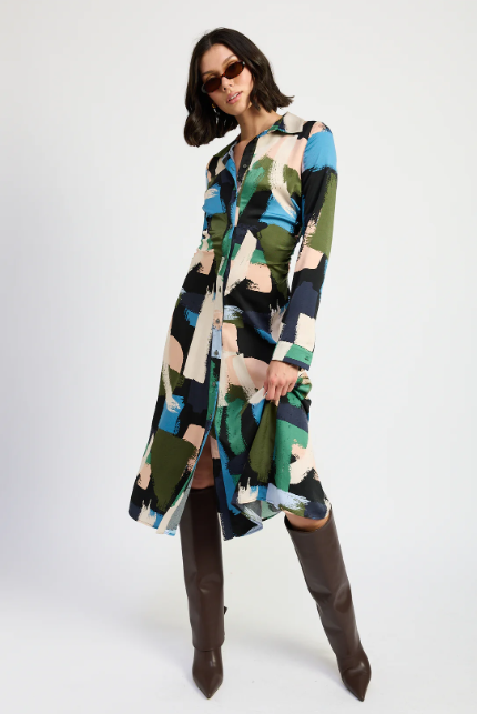 Clara Long Sleeve Shirt Dress