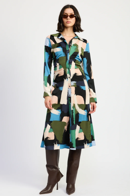 Clara Long Sleeve Shirt Dress