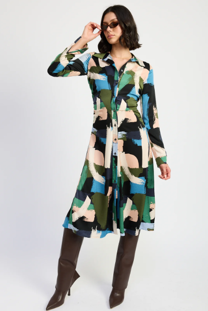 Clara Long Sleeve Shirt Dress