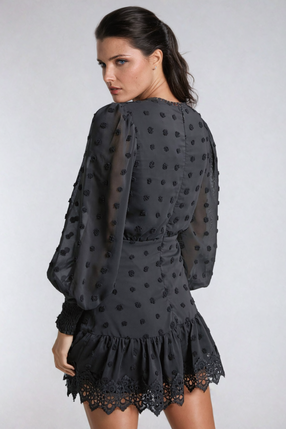 Corinth Swiss Dot Mini Dress