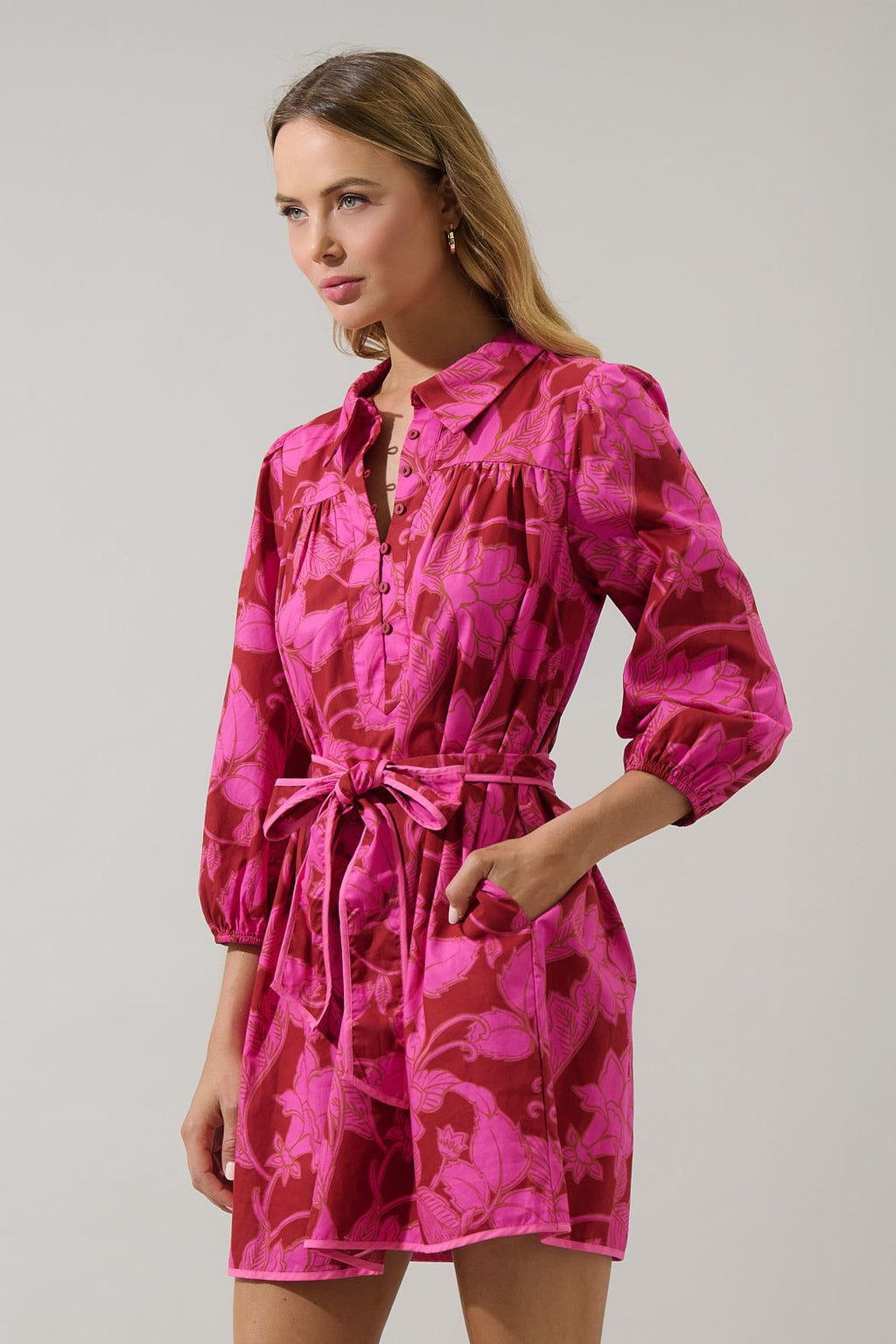 Craney Floral Collared Mini Dress