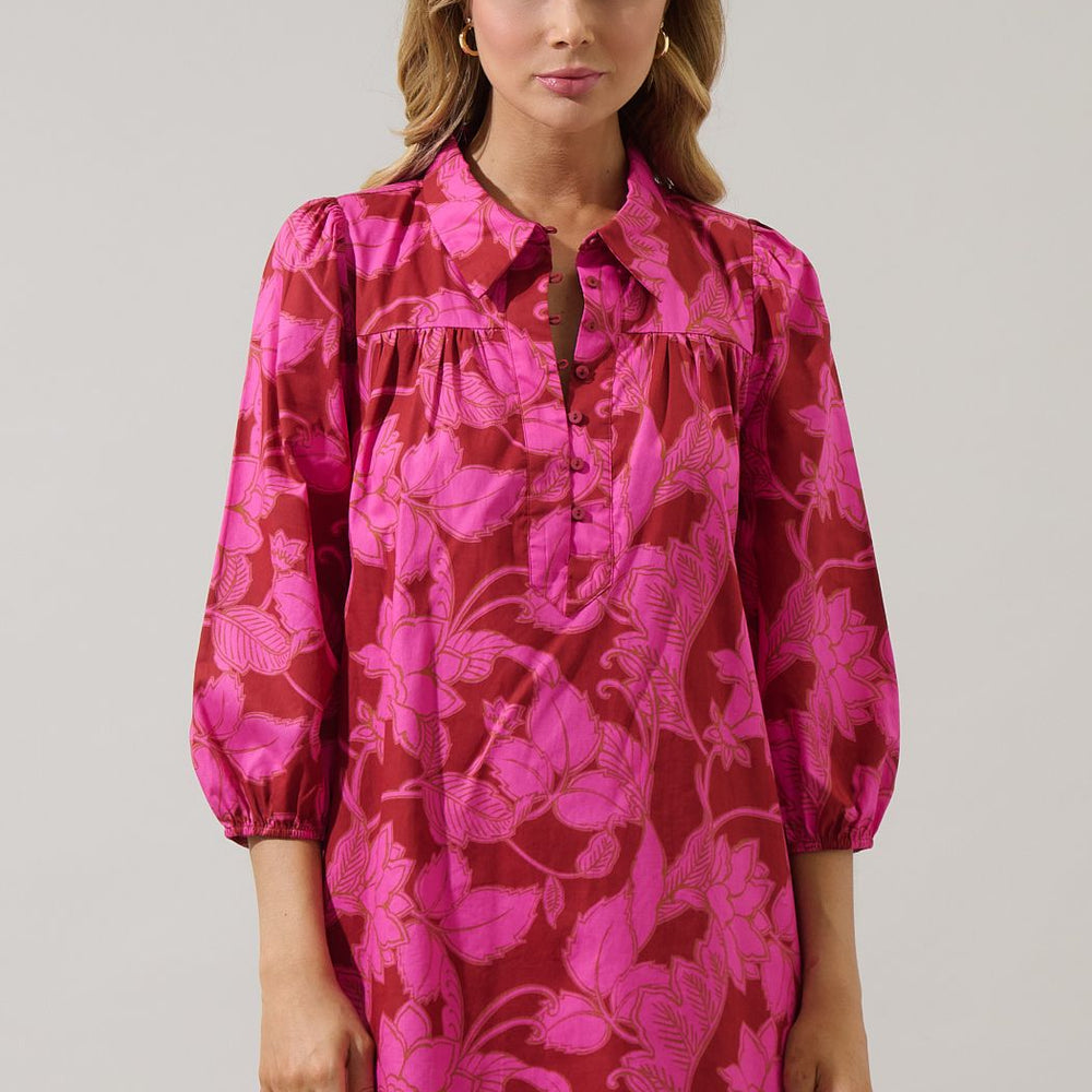 
                      
                        Craney Floral Collared Mini Dress
                      
                    