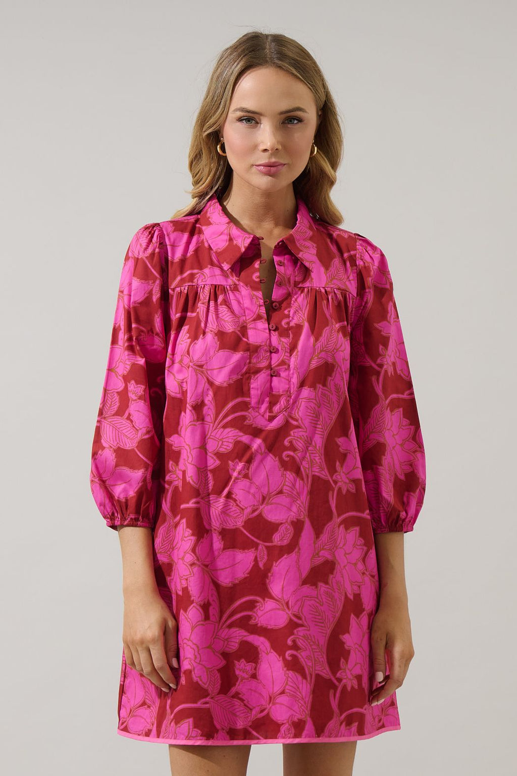 Craney Floral Collared Mini Dress