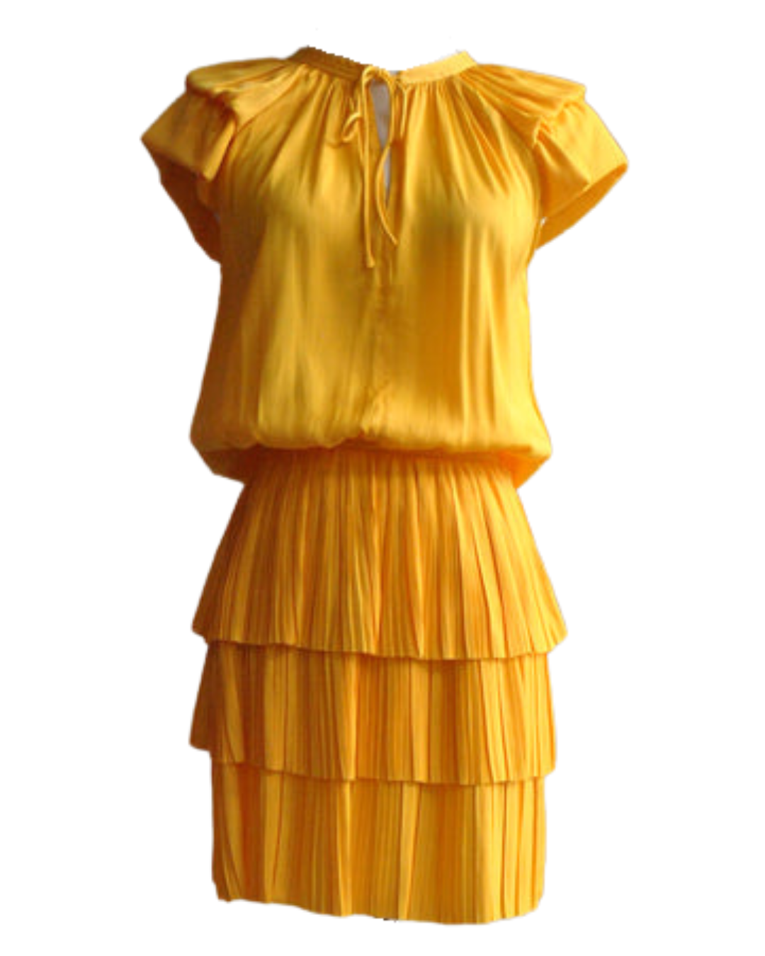 current air pleated mini dress Current Air Tie-neck Pleated Mini Dress Mauve Size S Full Length Sleeves