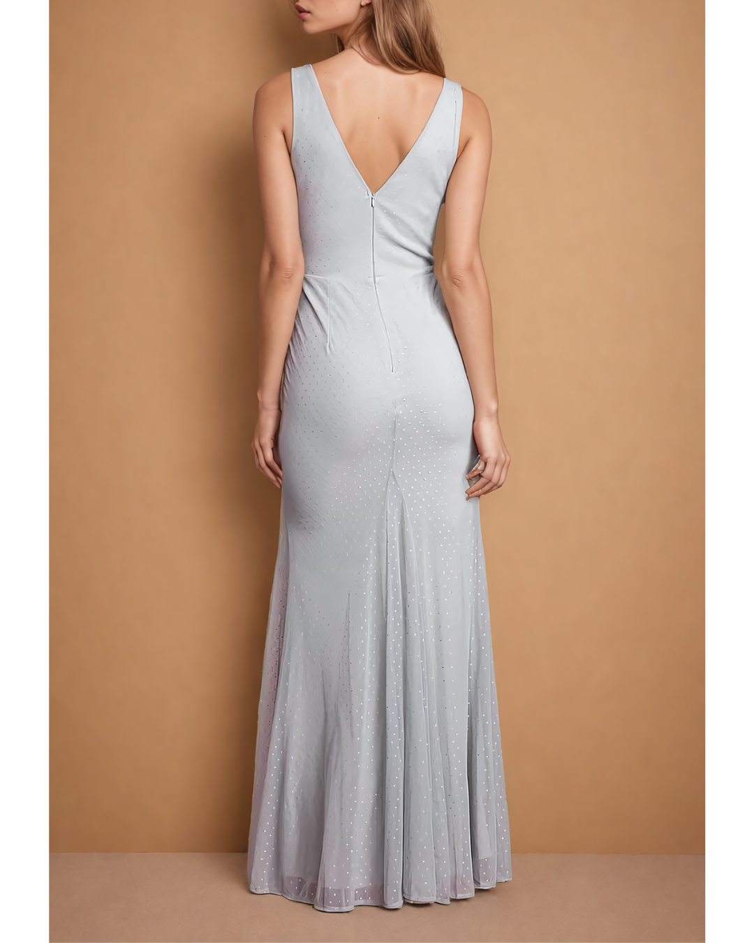 Dreamy Dusk Grey Lace Plunge Maxi Dress