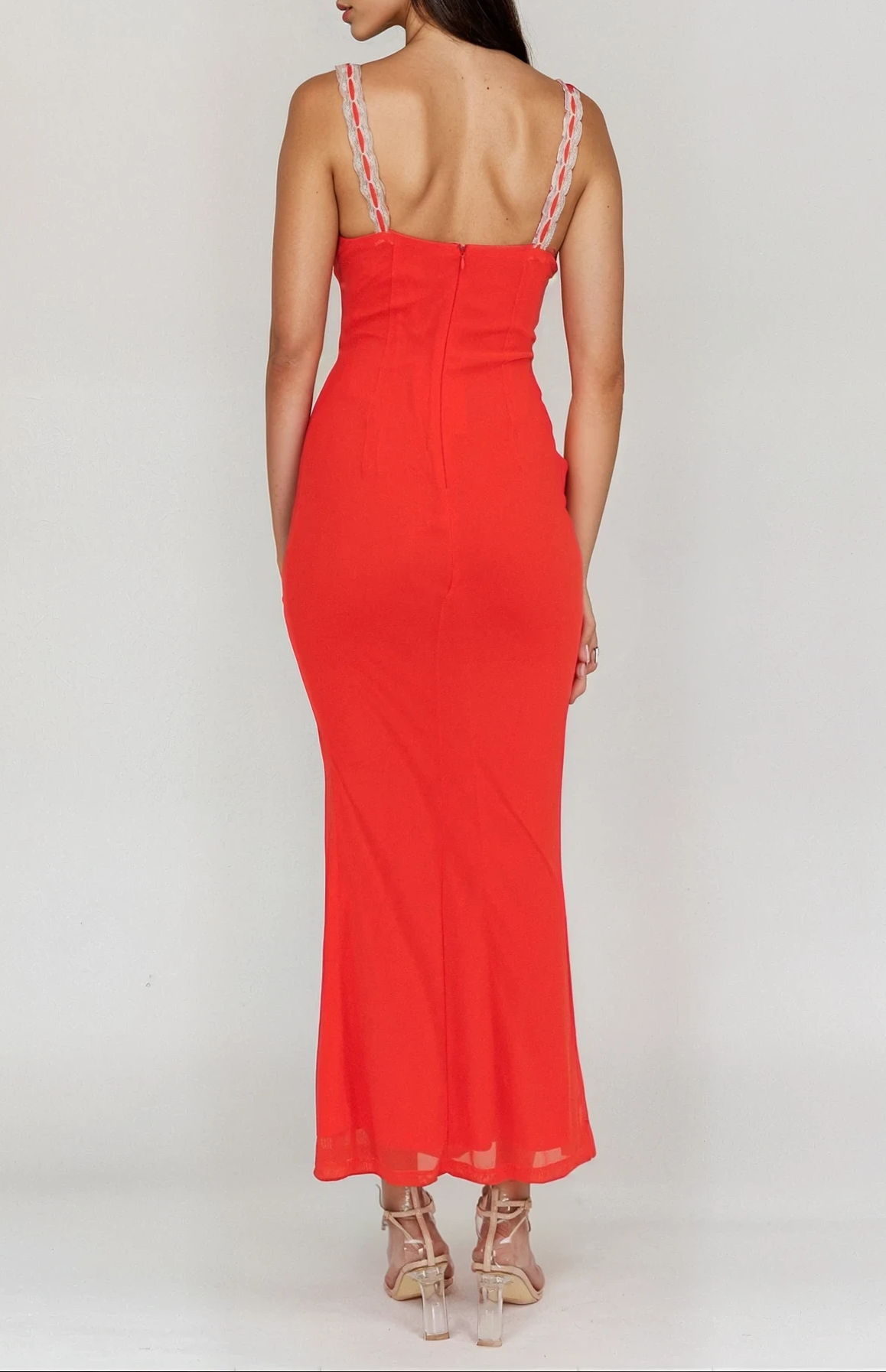 Elise Lace Trim Detail Maxi Dress