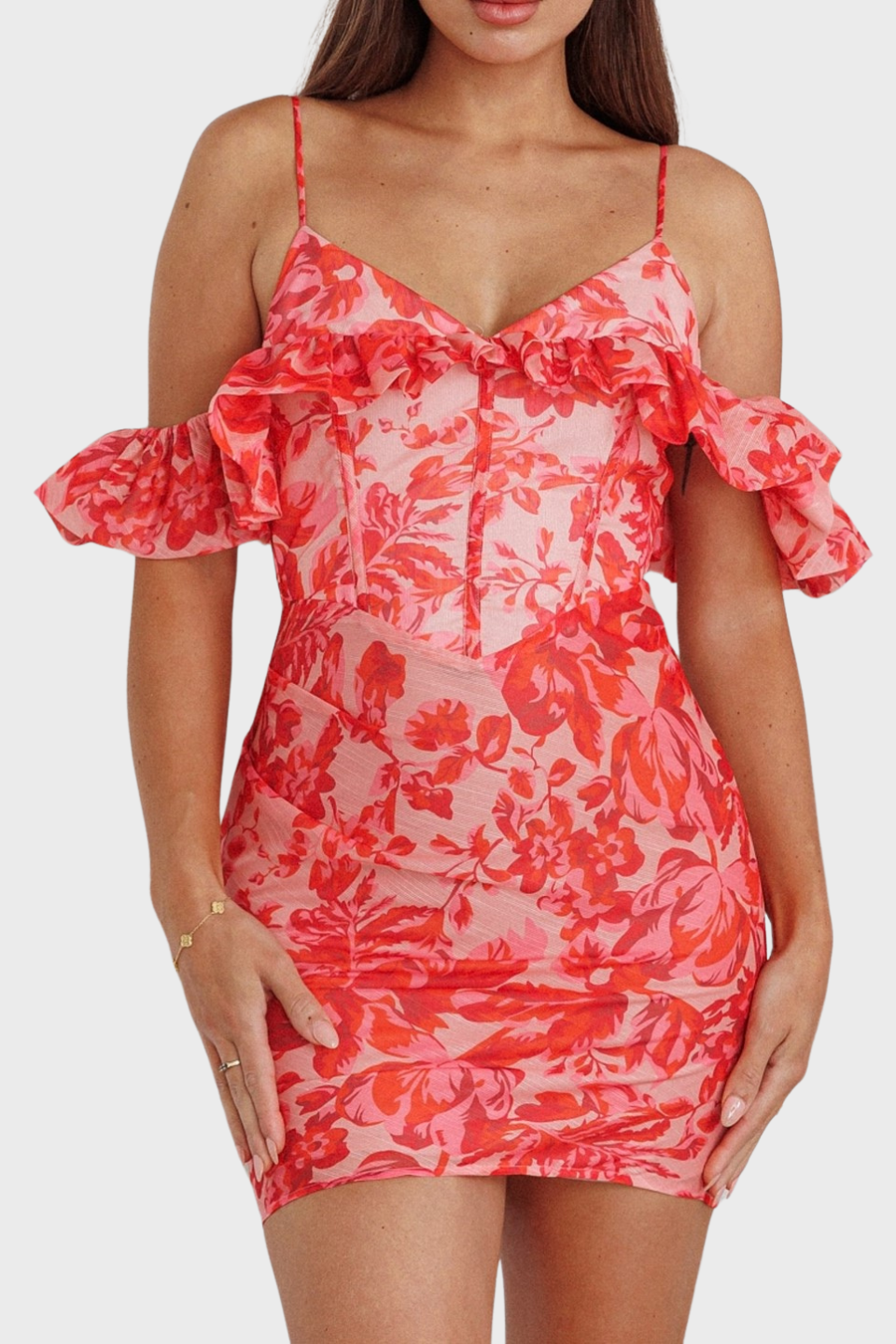 Enchantment Off Shoulder Floral Mini Dress