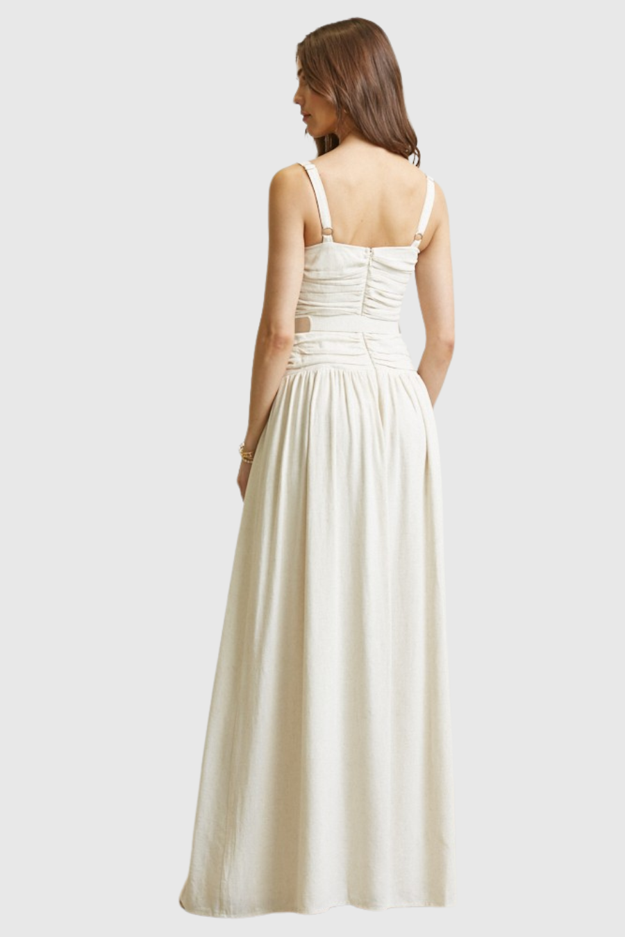 Farah Linen Belted Maxi Dress