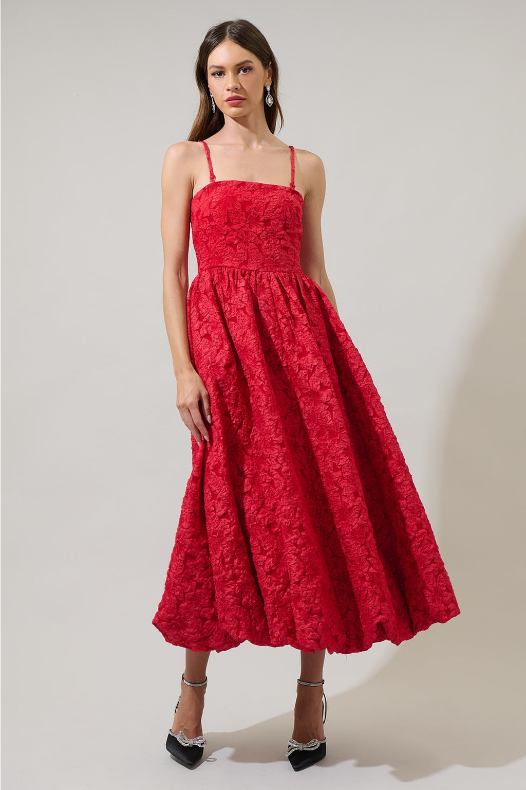 Francesca Jacquard Strapless Maxi Dress