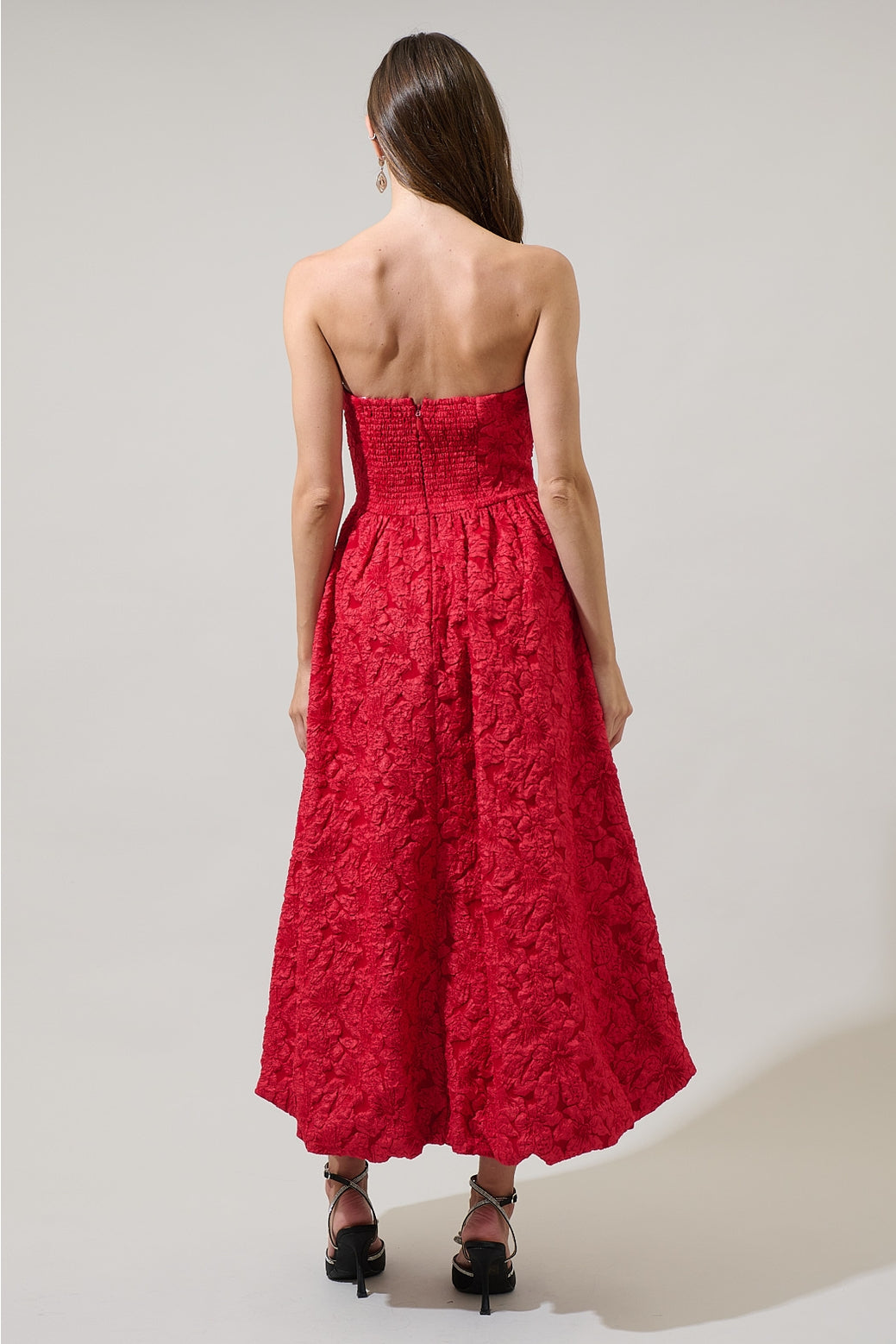 Francesca Jacquard Strapless Maxi Dress