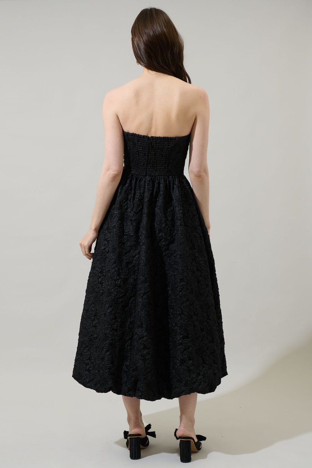 Francesca Jacquard Strapless Maxi Dress