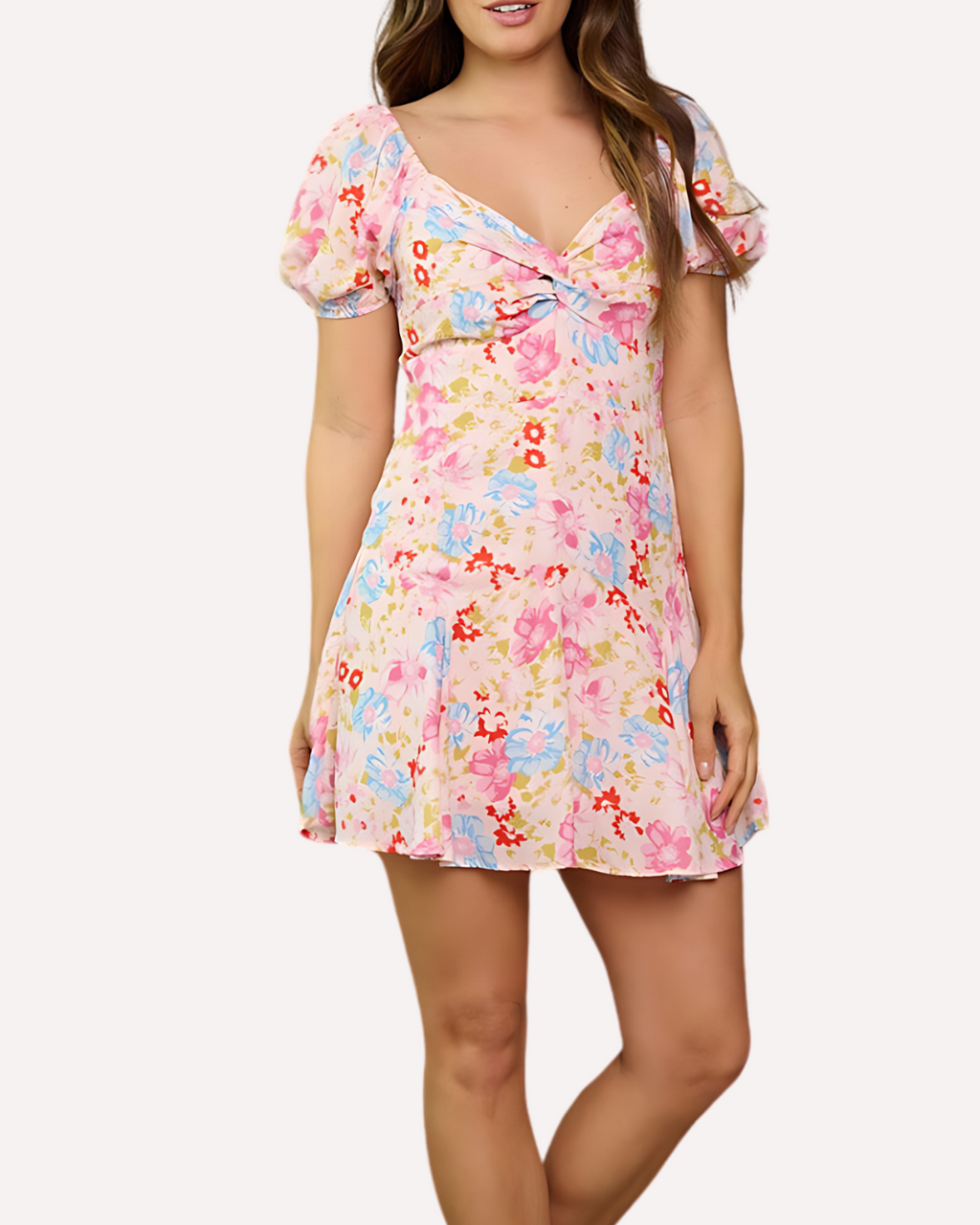 Fresh Florals Puff Sleeve Mini Dress