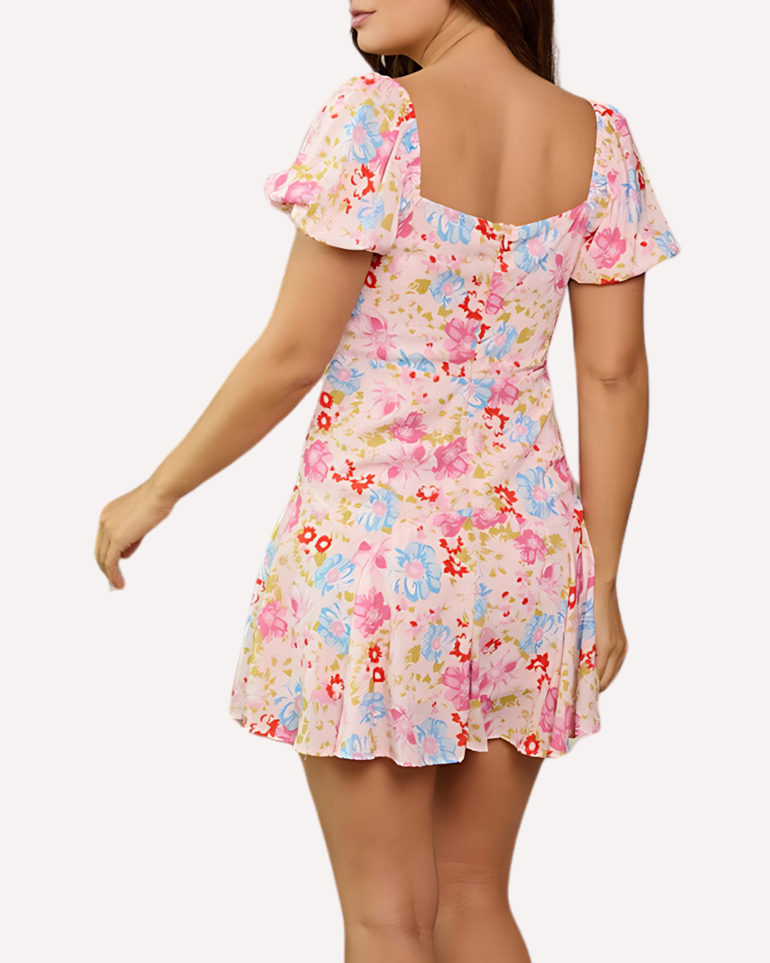 Fresh Florals Puff Sleeve Mini Dress
