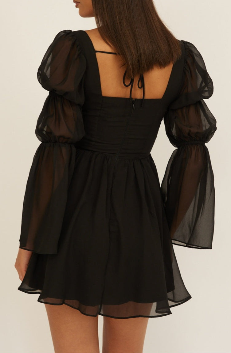 Gia Chiffon Long Sleeve Mini Dress