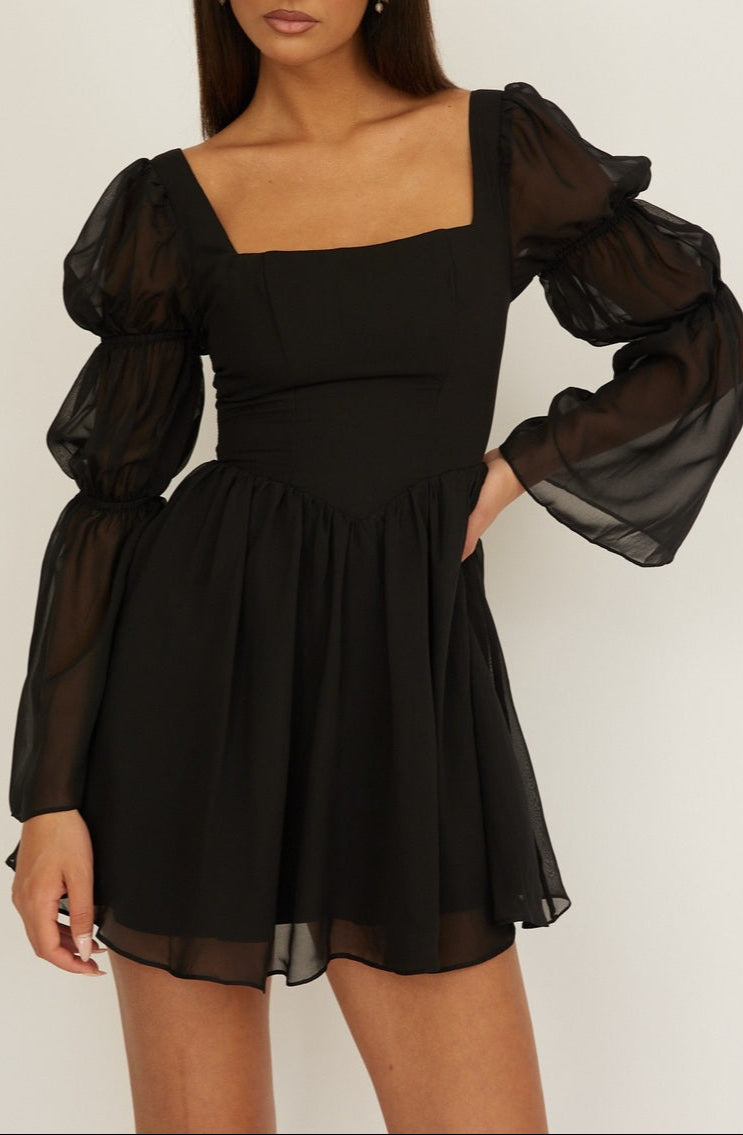Gia Chiffon Long Sleeve Mini Dress