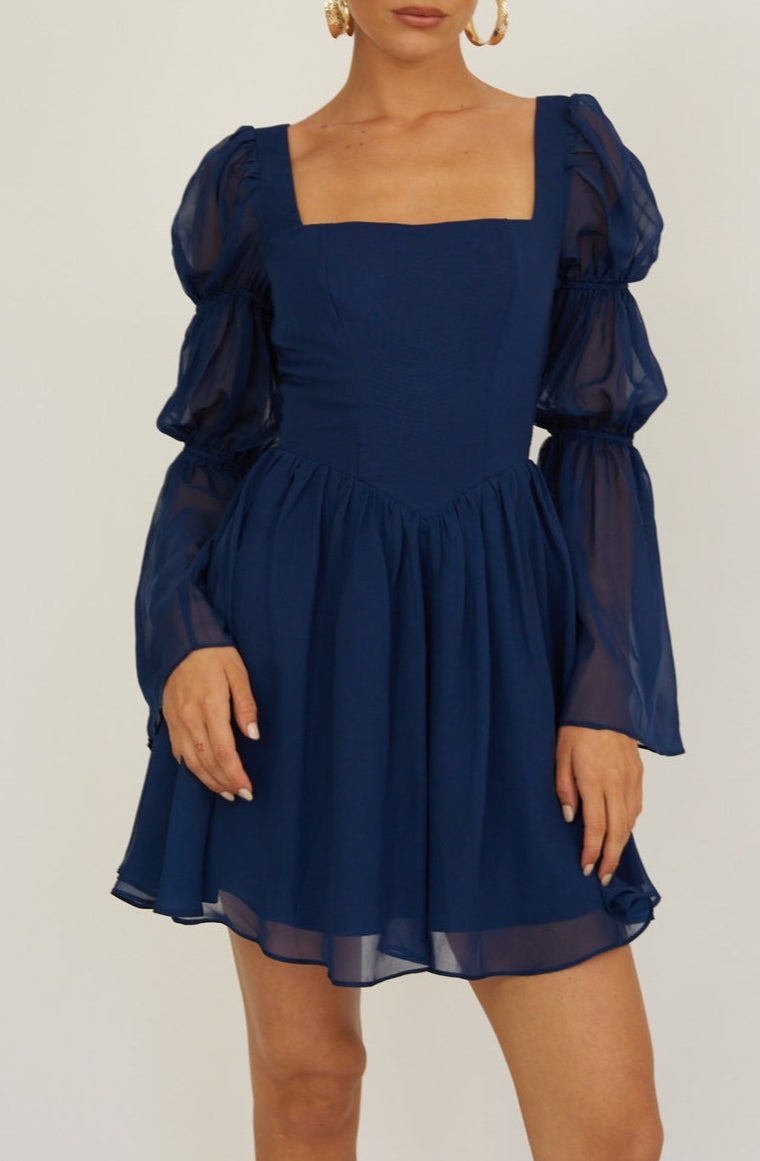 Gia Chiffon Long Sleeve Mini Dress