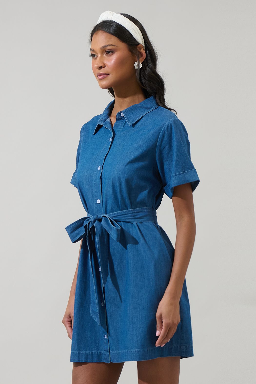 Gracey Denim Button Down Mini Dress