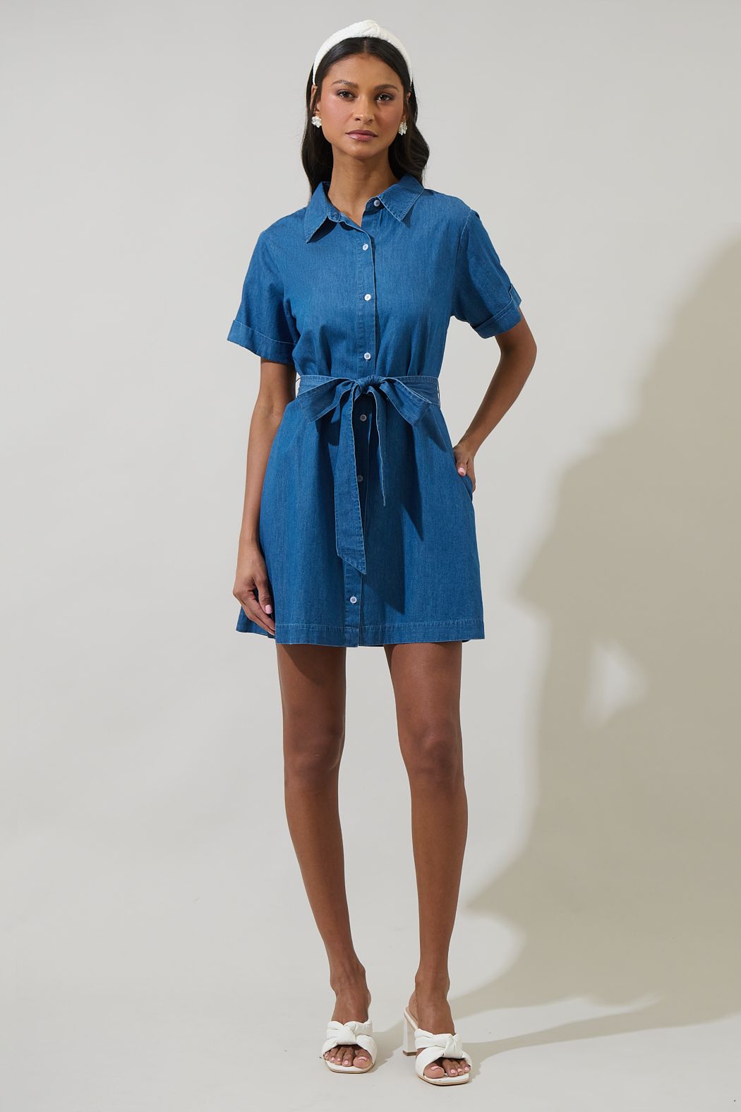 Gracey Denim Button Down Mini Dress