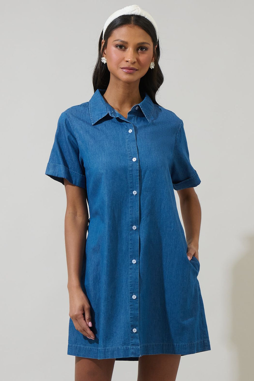 Gracey Denim Button Down Mini Dress