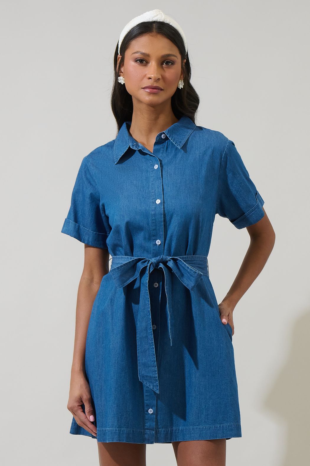 Gracey Denim Button Down Mini Dress
